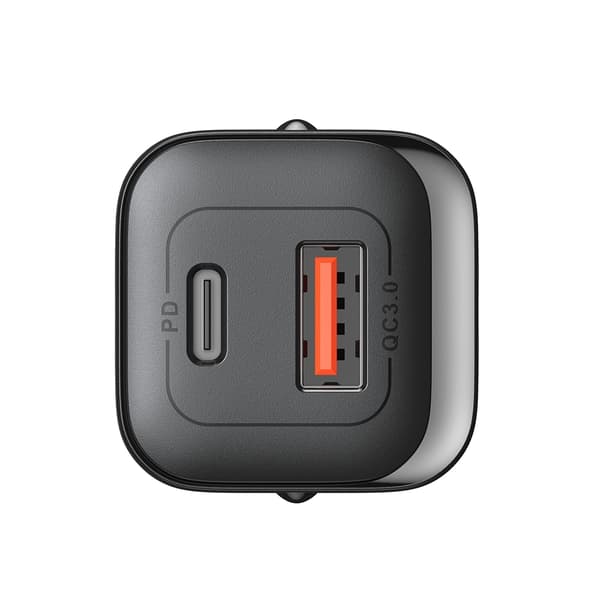 Rask vegglader 30W USB-A og USB-C PD QC AFC FCP svart