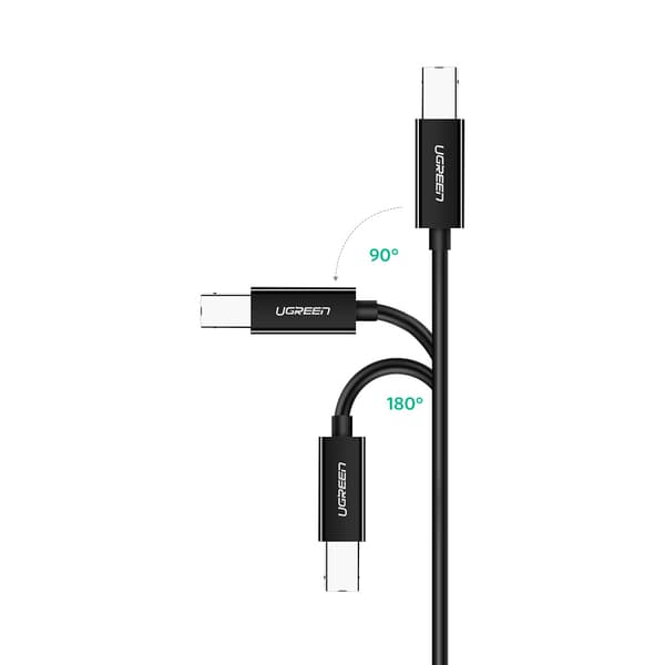 Kabel för skrivare, faxskanner, USB-C - USB-B, 1m, svart