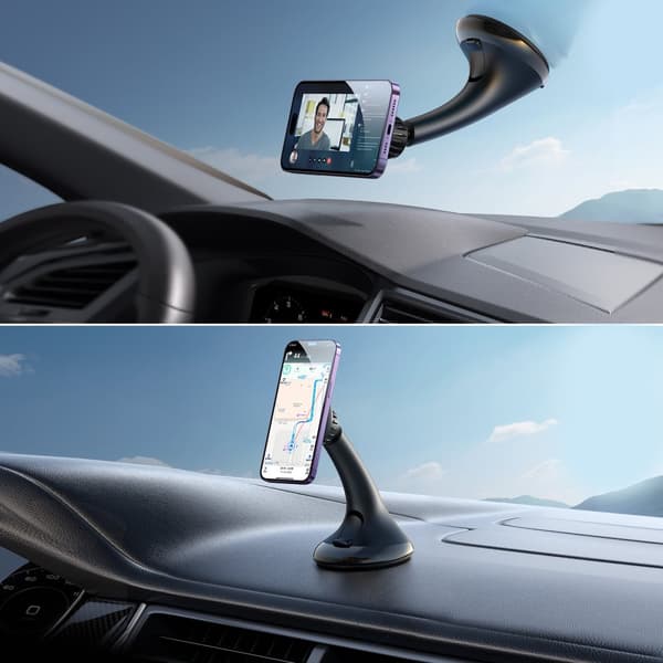 Universal bil magnetisk telefonholder til cockpit og forrude, sort