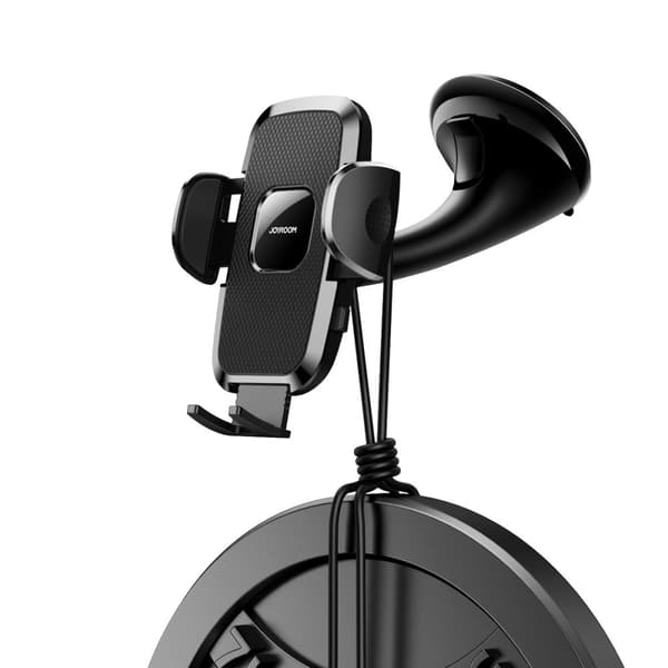 Universal mekanisk bilholder for telefon på cockpit, glass, svart