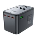 Miniatyrbillede 6 af 7: GaN universal rejseoplader 2x USB-A 3x USB-C stik UK EU USA AUS sort