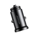 Miniatyrbillede 2 af 7: Mini biloplader til cigarettænderstik 30W 2x USB-C metal sort