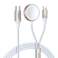 Miniatyrbilde 1 av 7: 2-i-1 Lightning-kabel for iPhone og induktiv lader for Apple Watch USB-C 1,5m hvit