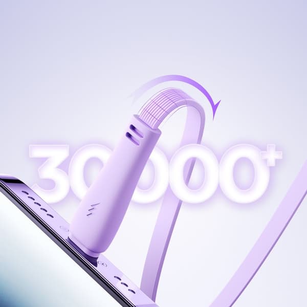 3in1 Colorful Series USB-A til USB-C / iPhone Lightning / microUSB uttrekkbar kabel 1m lilla
