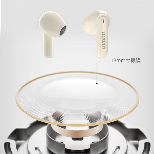 Dudao U18Pro Bluetooth 5.3 TWS trådløse hodetelefoner beige
