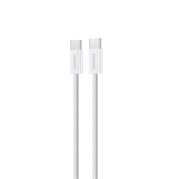 Slitstark UCB-C PD 60W kabel med kolfiberfläta, 2m, ljusblå