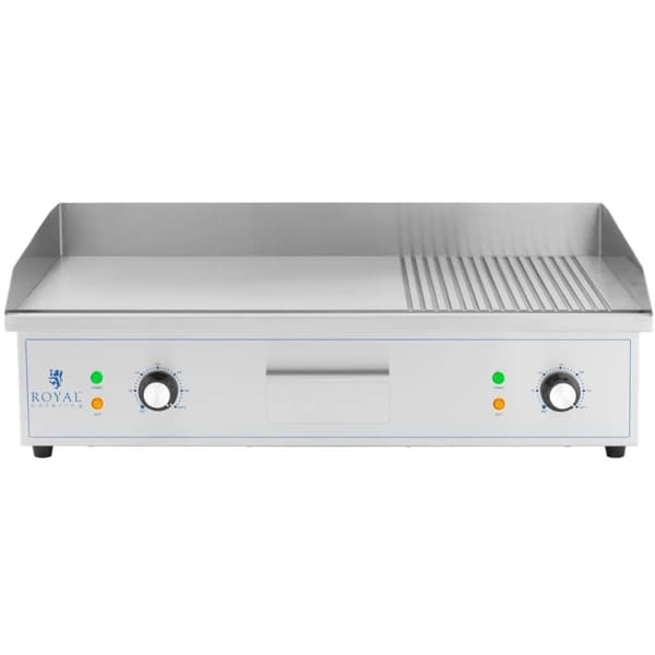 El-grill, glat, rillet grillplade, 727 x 420 mm, 4400 W