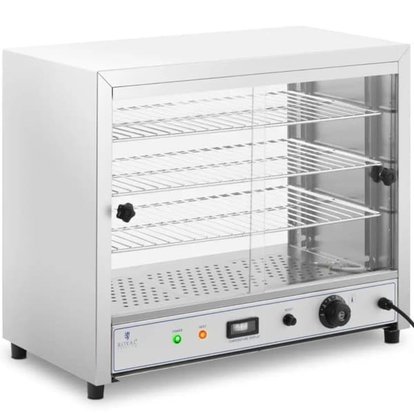 Varme vitrineskap for mat, 3 hyller, 1000 W