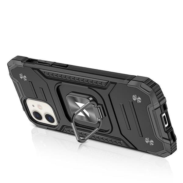 Panssarikotelo iPhone 14:lle, Ring Armor magneettipidike, musta