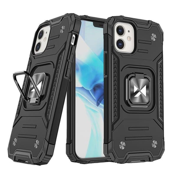 Panssarikotelo iPhone 14:lle, Ring Armor magneettipidike, musta