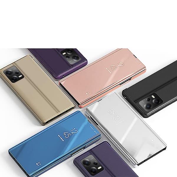 Glossy Flip Fodral för Xiaomi Redmi Note 12 Pro / Poco X5 Pro 5G Clear View Fodral Svart