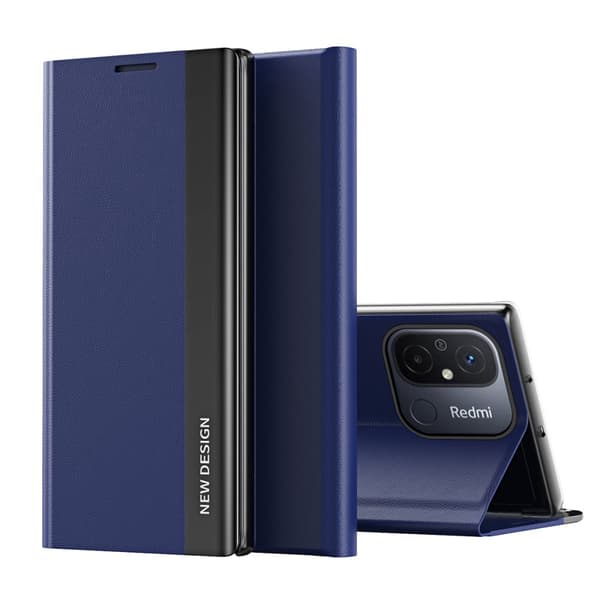 Etui med klap og stativ til Xiaomi Redmi Note 12 Pro+ Sleep Case Pro blå