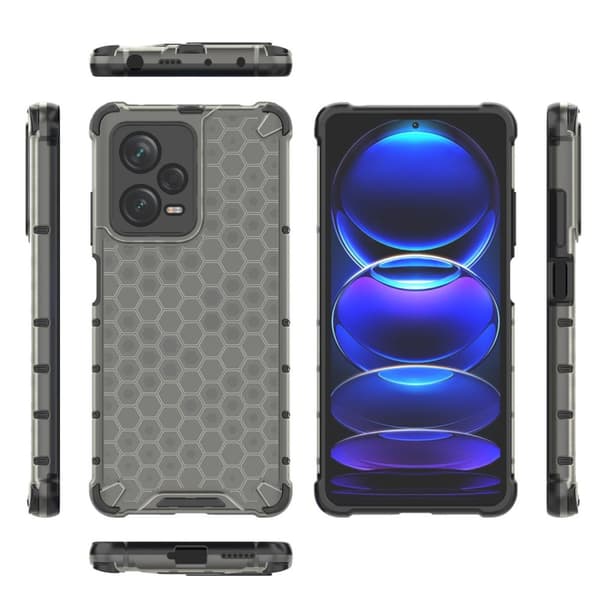 Pansarhybridfodral för Xiaomi Redmi Note 12 Pro+ Honeycomb svart