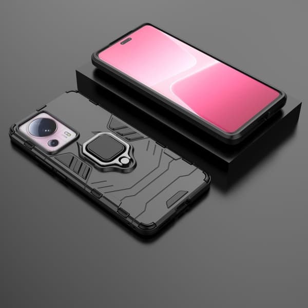 Pansarfodral för Xiaomi 13 Lite, Ring Armor magnetisk hållare, svart