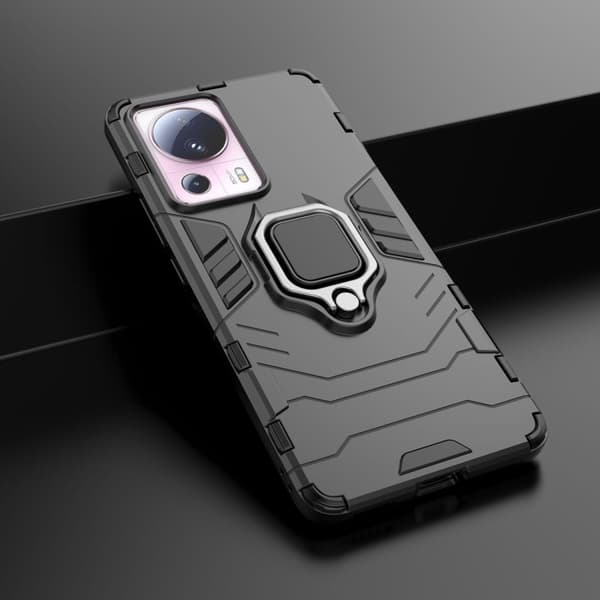Pansarfodral för Xiaomi 13 Lite, Ring Armor magnetisk hållare, svart