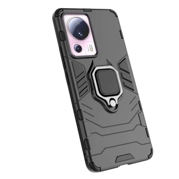 Pansarfodral för Xiaomi 13 Lite, Ring Armor magnetisk hållare, svart