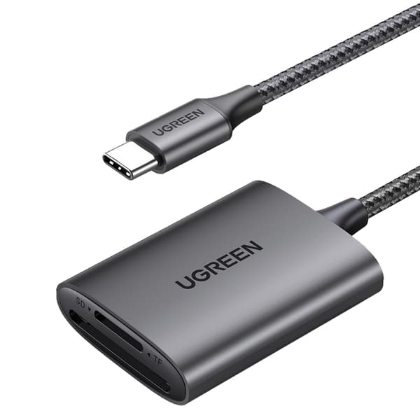 SD microSD MMC TF USB-C 5Gb/s kortlæser - grå