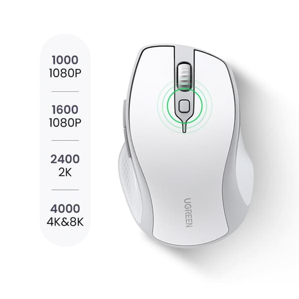 Ergonomisk trådlös datormus MU101 Bluetooth 2,4 GHz vit