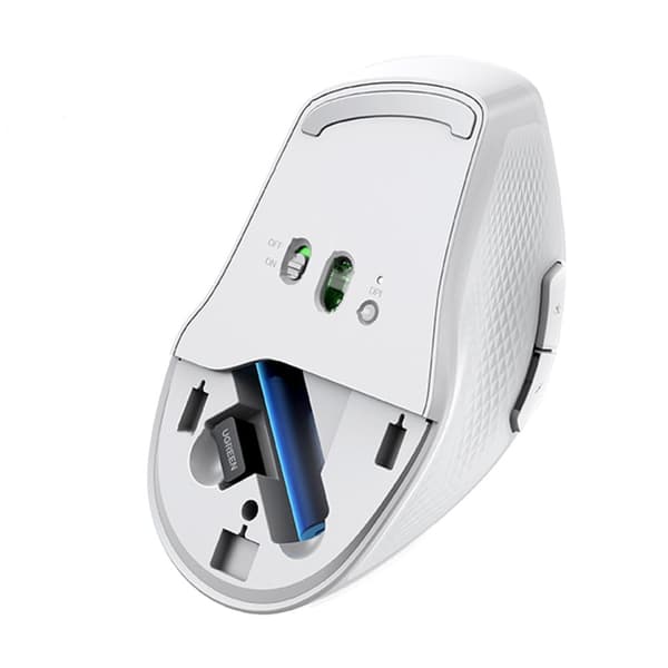 Ergonomisk trådlös datormus MU101 Bluetooth 2,4 GHz vit