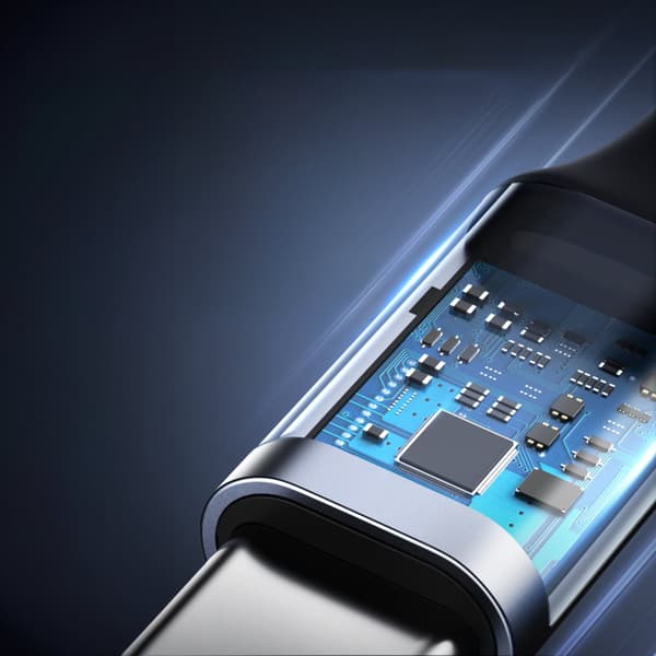 Flätad vinklad USB-C-kabel 480Mb/s 2m svart och grå