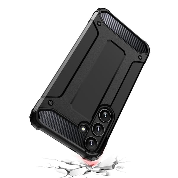 Forstærket pansret cover til Samsung Galaxy S24 Hybrid Armor, sort