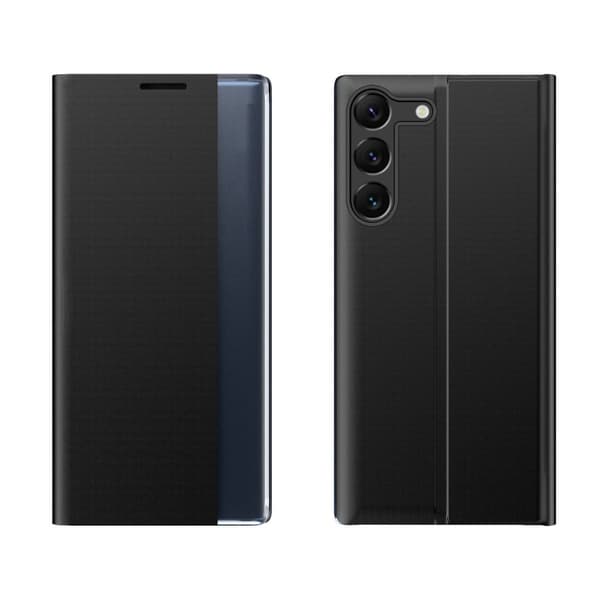 Deksel til Samsung S24+ med magnetisk klaff New Sleep View Case svart