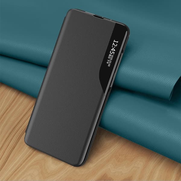 Veskedeksel til Samsung S24 Ultra med klaff og stativ Eco Leather View Case svart