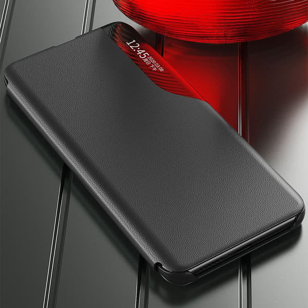 Veskedeksel til Samsung S24 Ultra med klaff og stativ Eco Leather View Case svart