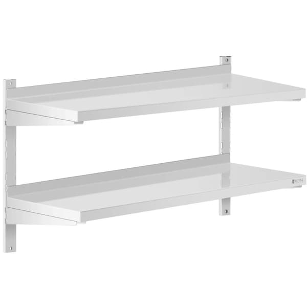 Dubbel, justerbar hängande cateringvägghylla, STÅL 100 x 40 cm