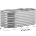 Miniatyrbillede 6 af 6: Havebed urtepotte til grøntsager og planter, ovalt STÅL 202 x 78 x 100 cm