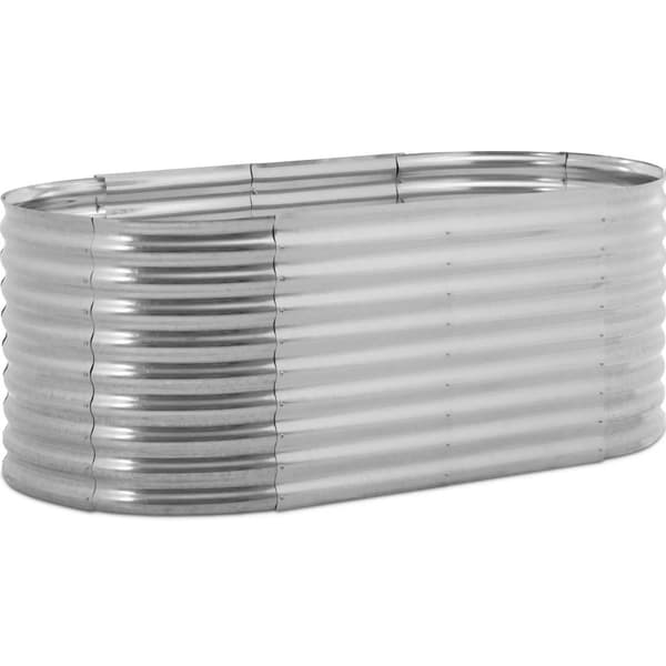 Havebed urtepotte til grøntsager og planter, ovalt STÅL 202 x 78 x 100 cm