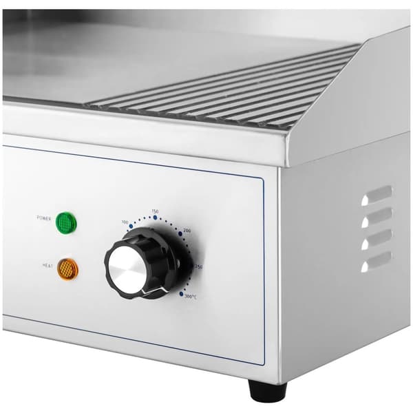 Elgrill, slät, räfflad grillplatta, 548 x 350 mm, 3000 W