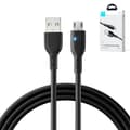 Miniatyrbild 3 av 3: USB-kabel - microUSB 2.4A med LED-diod 2m svart