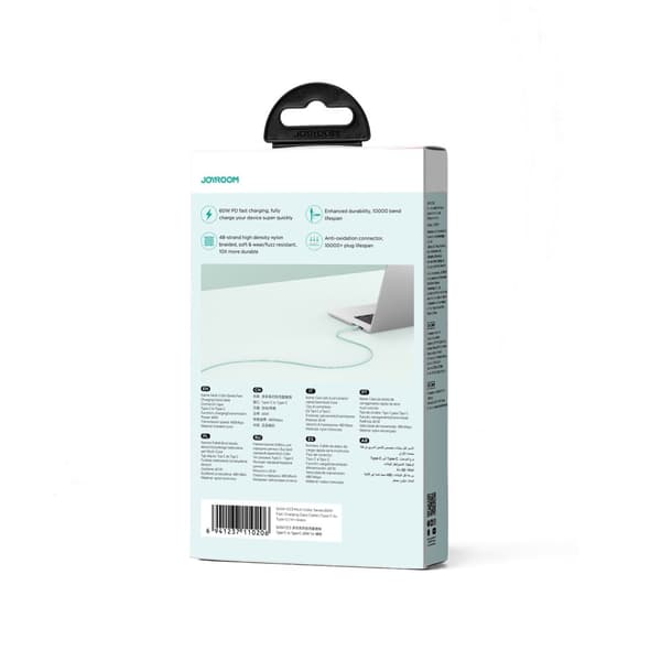 USB-C-kaapeli 60 W nopea siirto Multi-Color Series 1m vihreä