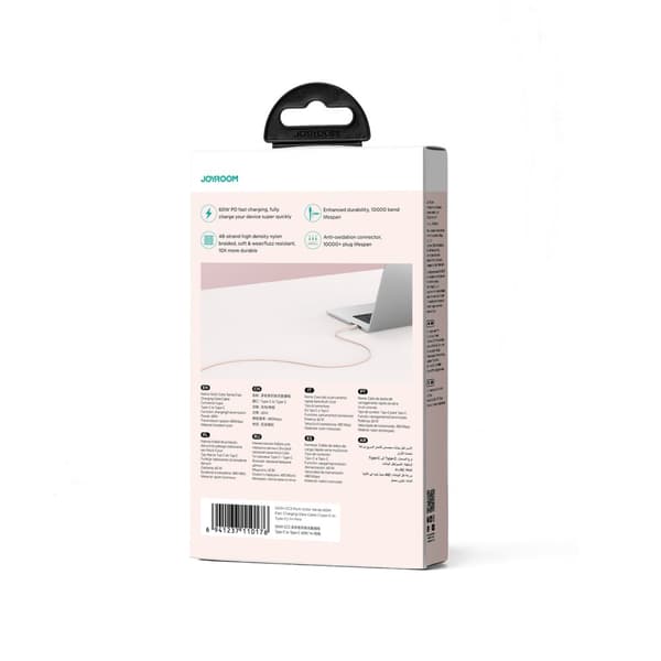 USB-C-kabel 60W rask overføring Multi-Color Series 1m rosa