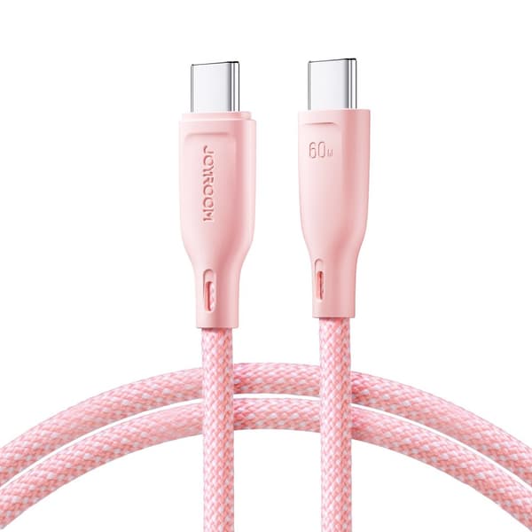 USB-C-kabel 60W rask overføring Multi-Color Series 1m rosa