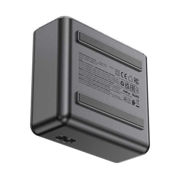 PD 218W GaN laturin voimalaitos 4 portilla 3x USB-C + USB-A harmaa