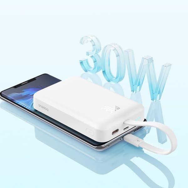 Mini Powerbank MagSafe 10000mAh 30W med USB-C-kabel 0,3m hvit