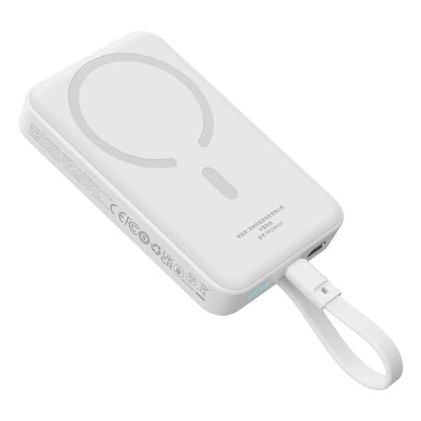 Mini Powerbank MagSafe 10000mAh 30W med USB-C-kabel 0,3m hvit