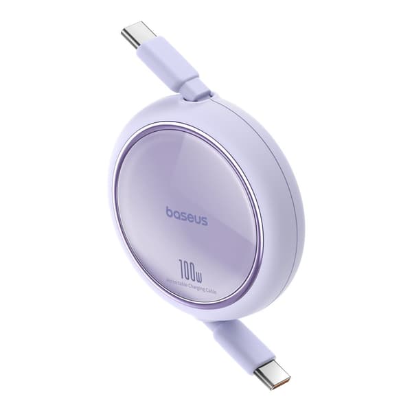 Kabel tilbagetrækkeligt udtrækkeligt kabel USB-C 100W Free2Draw Mini 1m lilla