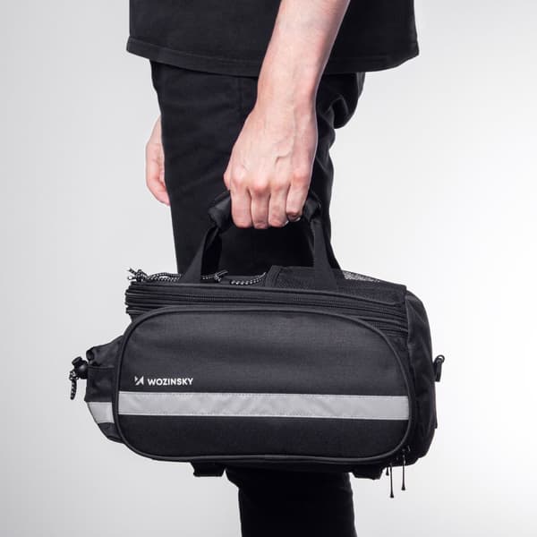 Sykkelbag med lommer og skulderreim 27L sort