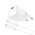 Miniatyrbilde 2 av 6: Mini PD 30W GaN lader + USB-C kabel, hvit