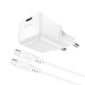 Miniatyrbillede 1 af 6: Mini PD 20W GaN oplader + USB-C kabel, hvid