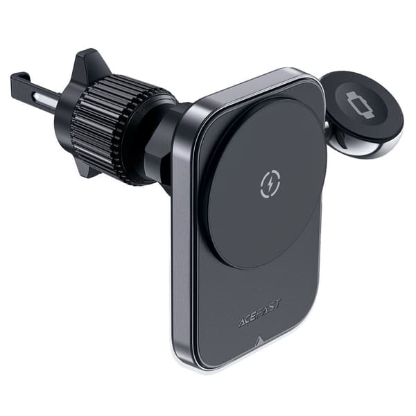 2-i-1 bilholder med induktiv lader for telefon og smartklokke MagSafe Qi svart