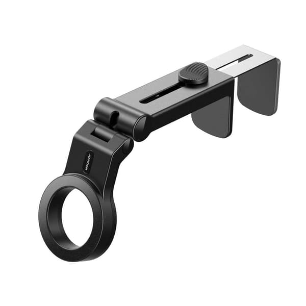 Magnetisk holder til rejsetelefon til fly, på bord og ryglæn, sort