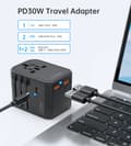 Miniatyrbilde 5 av 6: Universal USB-C reiselader 2x USB-A PD 30W US EU UK AU plugger sorte