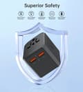 Miniatyrbilde 6 av 6: Universal USB-C reiselader 2x USB-A PD 30W US EU UK AU plugger sorte