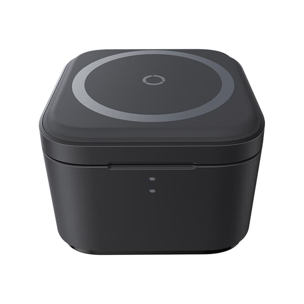 2i1 20W MagSafe Qi trådlös laddare med indragbar USB-C-kabel, svart