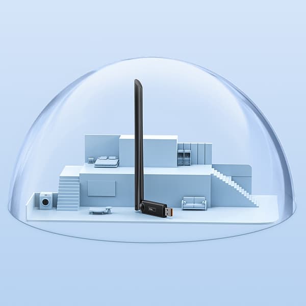 Externt USB WiFi 2,4GHz 150Mb/s nätverkskort med 6dBi antenn, svart