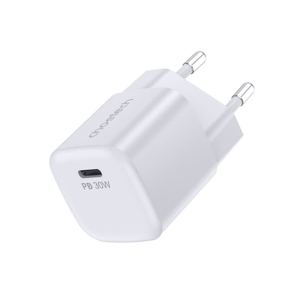 GaN USB-C PD 30W vægoplader hvid